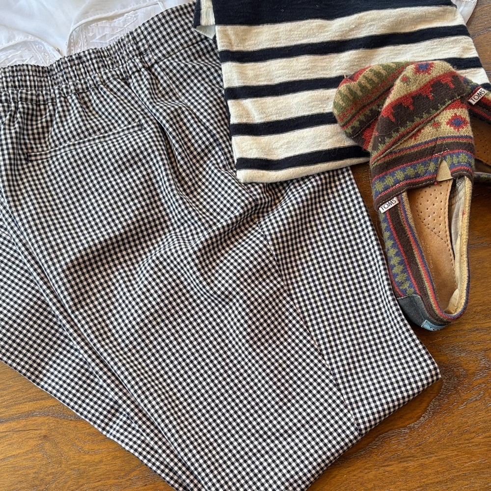 Rachel Zoe Navy Blue and White Checkered Pants